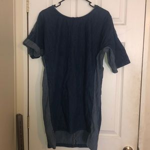 Dual colored jean dress